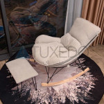 Xem sản phẩm Ghế bập bênh thư giãn chất liệu vải nỉ velvet - Màu xám