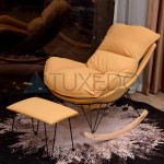 Xem sản phẩm Ghế bập bênh thư giãn chất liệu vải nỉ velvet - Màu vàng
