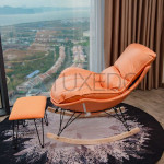 Xem sản phẩm Ghế bập bênh thư giãn chất liệu da công nghiệp simili - Màu cam