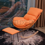 Xem sản phẩm Ghế bập bênh thư giãn chất liệu vải nỉ velvet - Màu cam